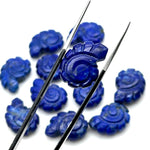 Load image into Gallery viewer, Natural Lapis Lazuli Carved Shell Beads, Hand Carved Snail Shell Shape Gemstone, Seashell Charm, 16 MM Seashell Beads For Jewelry Making