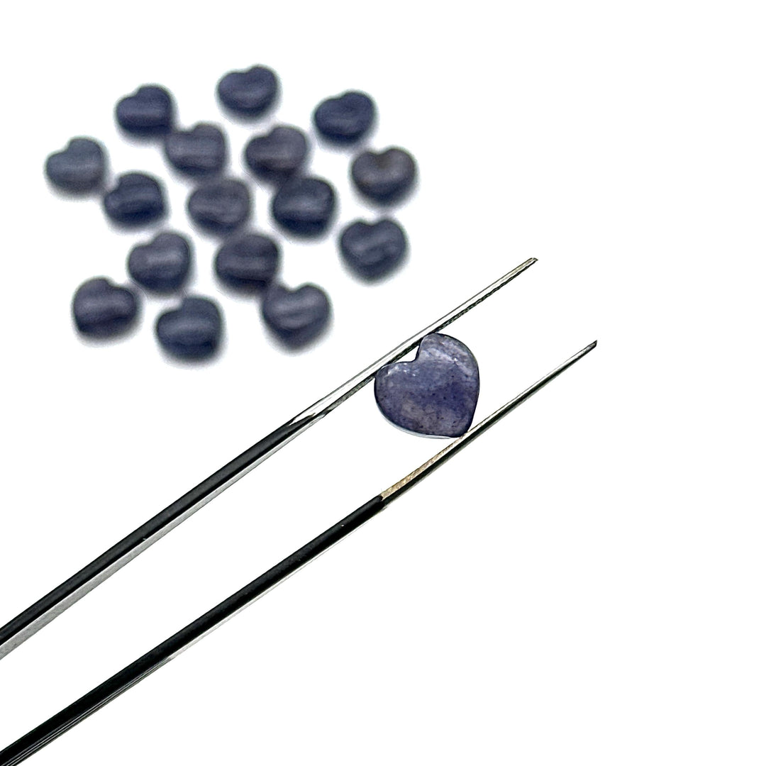 AAA Iolite Heart Beads: 10mm Smooth Gemstone Charms