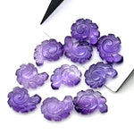 Load image into Gallery viewer, AAA+ Amethyst Carved Shell Beads, Hand Carved Snail Shell Shape Gemstone, 16 MM Beach Shell Charm Beads For Jewelry, February Birthstone