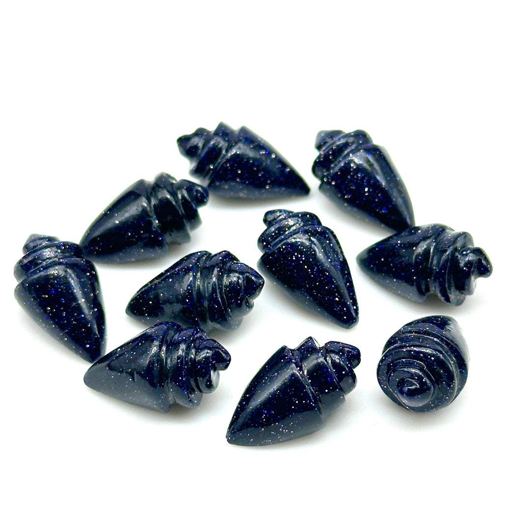 Natural Blue Sunstone Conch Shell Shape Carving, Sparkling Sunstone Hand Carved Shell Shape Gemstone Beads, 18X10 MM, Loose Shell Gemstone