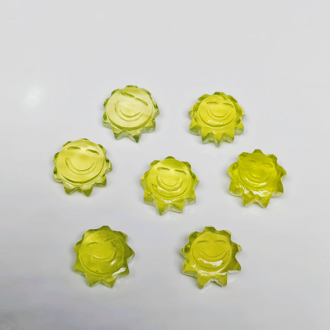 2,3,4,5,6 pcs 100% Natural Lemon Quartz Fancy Shape Carved Gemstone, Loose Gemstone, Fancy Shape Gemstone for Jewlery, Carved Gemstone 12 mm