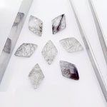 Load image into Gallery viewer, 2,3,4,5,6 Pcs Natural black rutile fancy Shape Carving, Hand Carved Gemstone, backside intersection Gemstone, Carved Gemstone, 16X10 mm