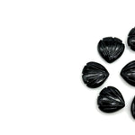 Load image into Gallery viewer, Natural Black Onyx Carved Shell Shape Beads, 12 MM Shell Beads, Carved Gemstone, Seashell Charm Gemstone, Hand Carved Beads, Onyx Charms