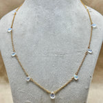 Load image into Gallery viewer, Beautiful Rainbow Moonstone Pear Necklace, Blue Flashy Faceted Pear Chain Necklace, Necklace For Girls, Gift For Her, Gold Plating Chain