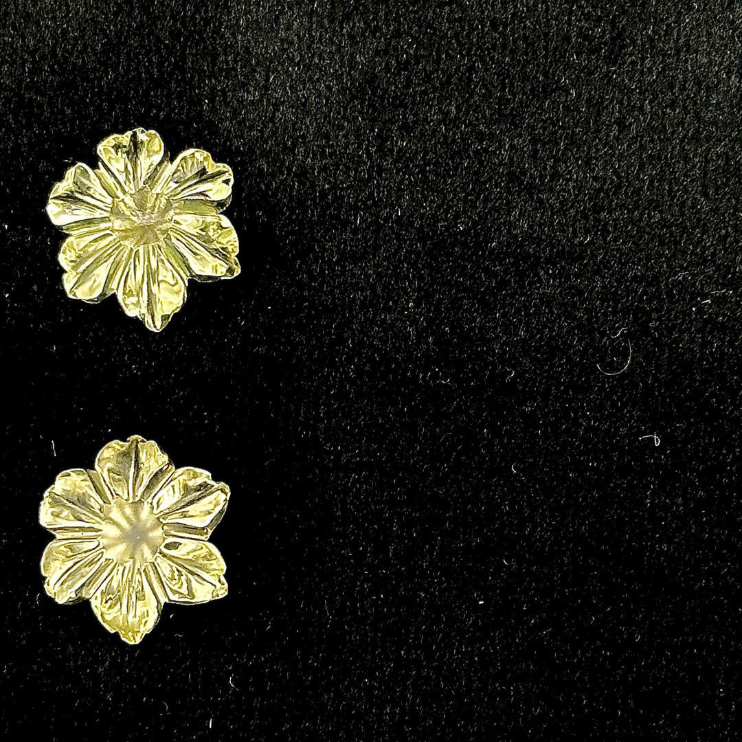 Natural Lemon Quartz Flower Shape Gemstone, AAA Natural Lemon Quartz Flower Carving Stone, Hand Carved Mini Flower Charm for Jewelry, 12 MM