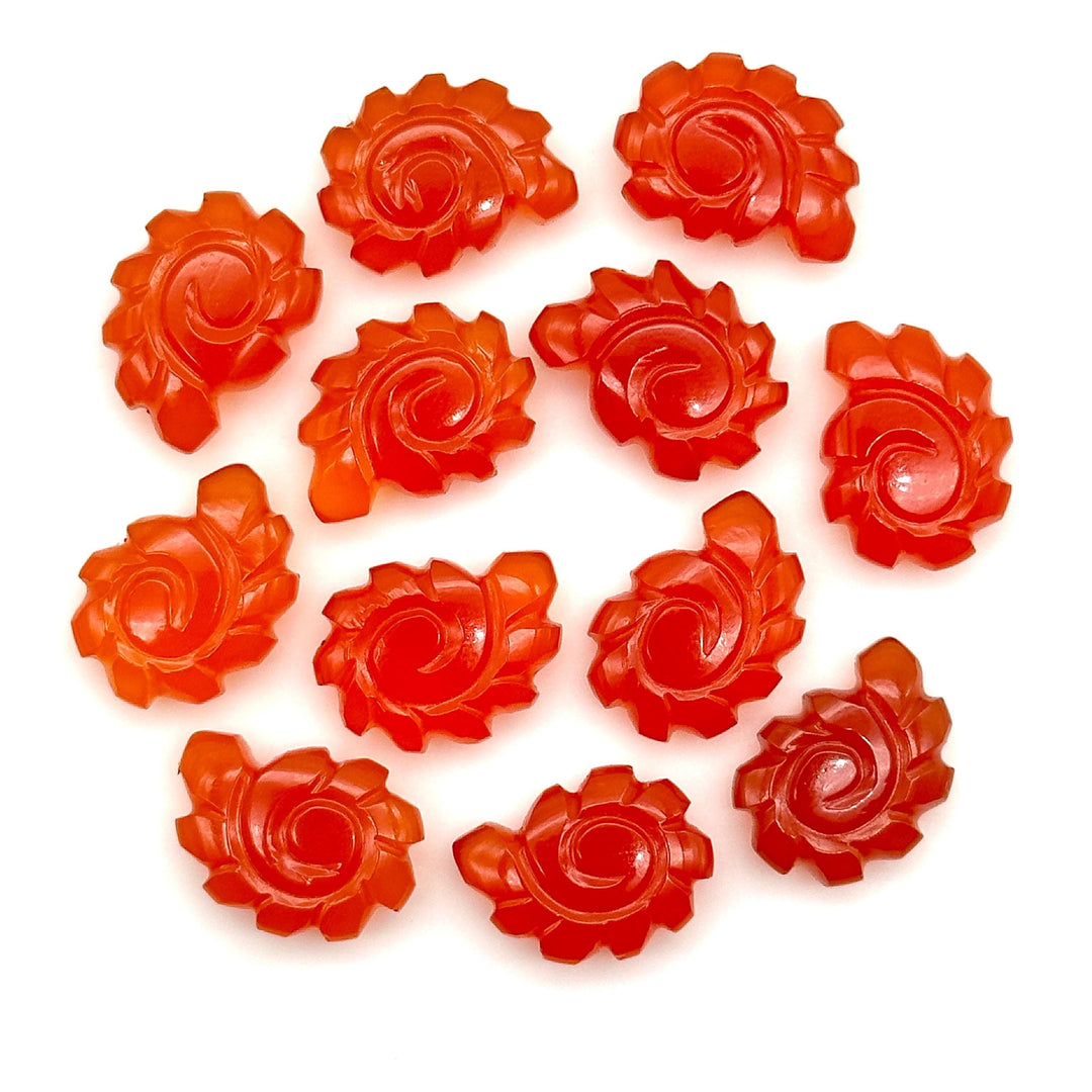 Genuine Carnelian Carved Shell Beads, Hand Carved Snail Shell Shape Gemstone, Seashell Charm, 16 MM Orange Seashell For Jewelry Making