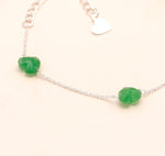 Load image into Gallery viewer, Green Strawberry Heart Bracelet, Quartz Faceted Heart Beads Bracelet, 925 Silver Bracelet, Handmade Jewelry, Women's Gift Chain Bracelet