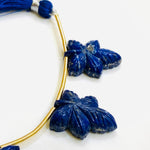 Load image into Gallery viewer, 1,2,3,4,5 pcs  100% Natural Lapis Lazuli Leaf Shape Carved Gemstone, Leaf Shape Carving, Carved Gemstone For Jewellery 22X17 mm