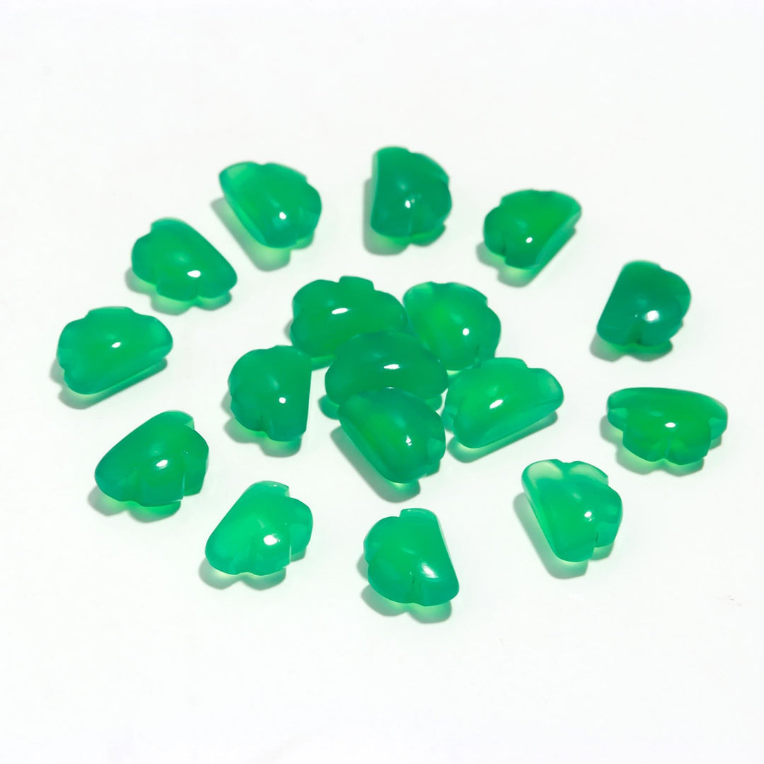 Natural Green Onyx Clouds Shape Stones, AAA Green Onyx Smooth Cloud Shape Beads, Carved Gemstone Charms, 12 MM, Loose Carved Briolettes