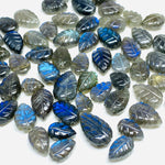 Load image into Gallery viewer, 2,5,6,7,8,9,10 Pcs 100% Natural Labradorite Leaf Shape Carving , Leaf Shape Carved Gemstone, Gemstone For Jewellery 8-10 mm