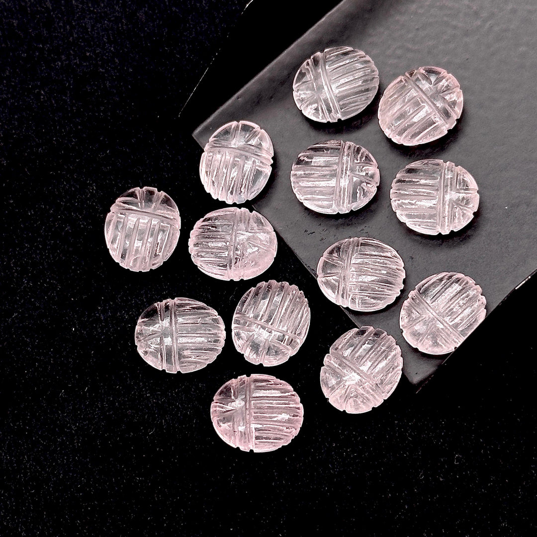 AAAA Rose Quartz Scarab Shape Briolettes, Natural Rose Quartz Sracab Carving Beads, Beetle Shape Hand Carved Stones, 12X10 MM Insect Beads