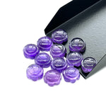 Load image into Gallery viewer, 2,3,4,5 pcs 100% Natural purple amethyst Fancy Shape Carved Gemstone, Loose Gemstone, sunflower Shape Gemstone, Carved Gemstone 12 mm