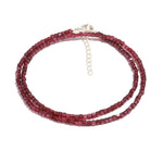 Load image into Gallery viewer, Natural Garnet Beaded Necklace, Red Garnet Faceted Box Beads Necklace, January Birthstone Jewelry, Gift for Her, Bridesmaid Gifts