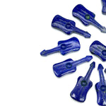Load image into Gallery viewer, Little Lapis Lazuli Guitar Shape Beads, Natural Lapis Guitar Shape Hand Carved Gemstone, 26 MM, Miniature Guitar Gemstone, Tiny Charms