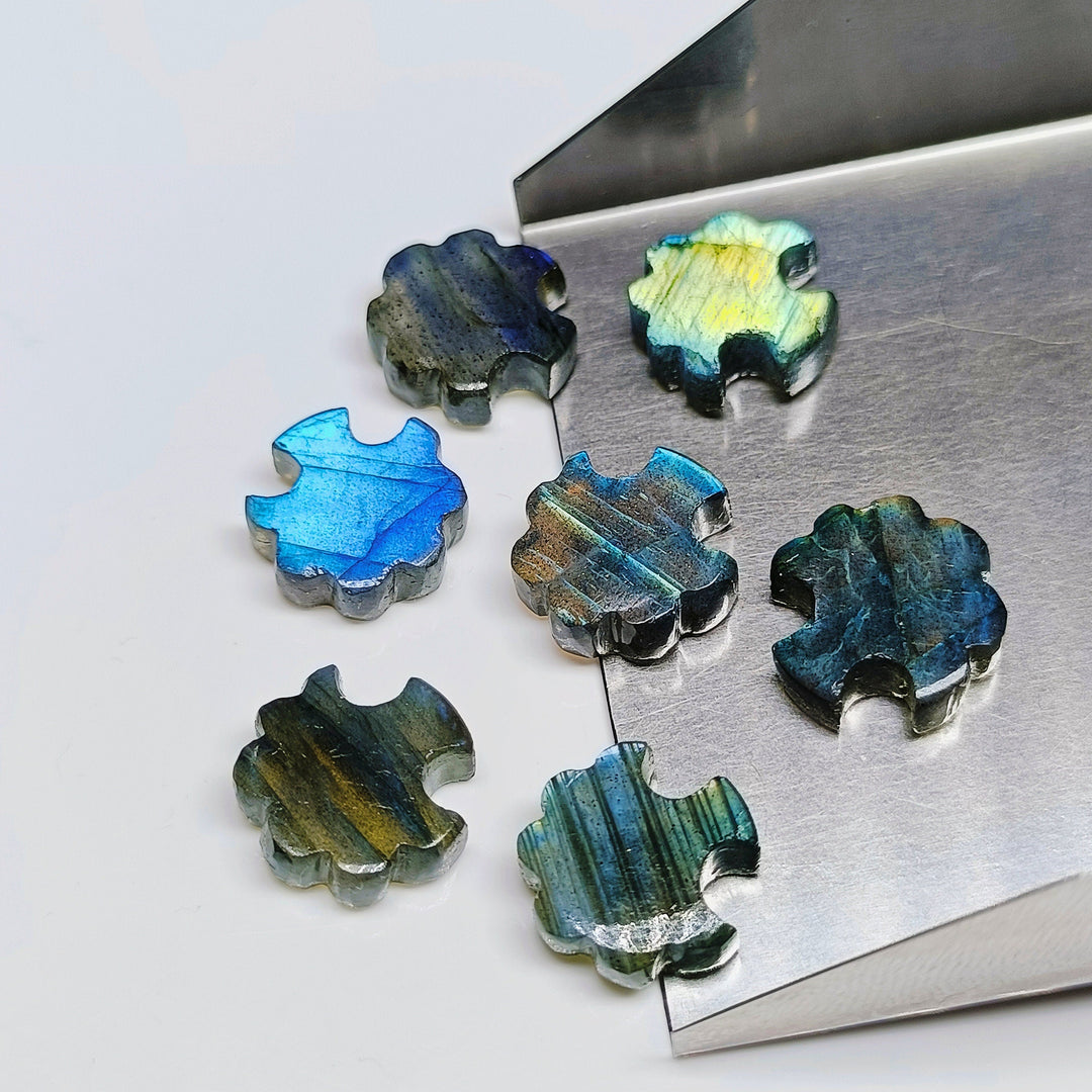 2,3,4,5,6 pcs 100% Natural Labradorite tree Shape Carved Gemstone, Loose Gemstone, fancy Shape Gemstone for jewelry,Carved Gemstone 12X12mm.