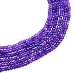 Load image into Gallery viewer, Natural Amethyst Faceted Rondelle Beads, Amethyst Faceted Jewelry Making Loose Beads, Purple Amethyst Crystals, 4 MM Wholesale Crafts Beads