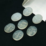 Load image into Gallery viewer, 1,2,3,4,5 Pcs Natural white moonstone oval face Shape Carving, Hand carved fancy shape Gemstone, carved Gemstone jewelry Making,18X14 mm