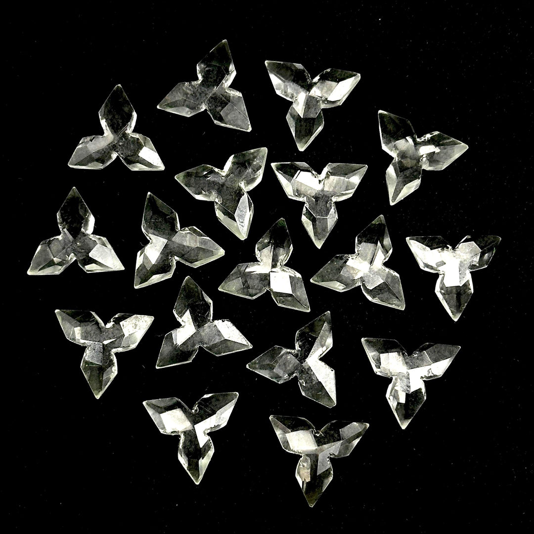 Crystal Quartz Ninja Star Carving Beads, Fancy Ninja Star Shape Gemstone Beads, 12 MM Jewelry Making Star Shape Briolette Beads