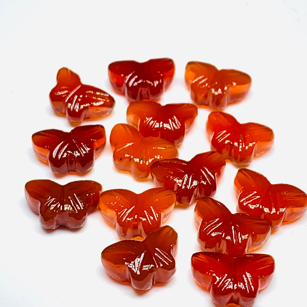 2,3,4,5,6 100% Natural Carnelian Butterfly Shape Carving ,Hand carved Butterfly shape Gemstone , carved Gemstone jewellery Making,12X7 mm