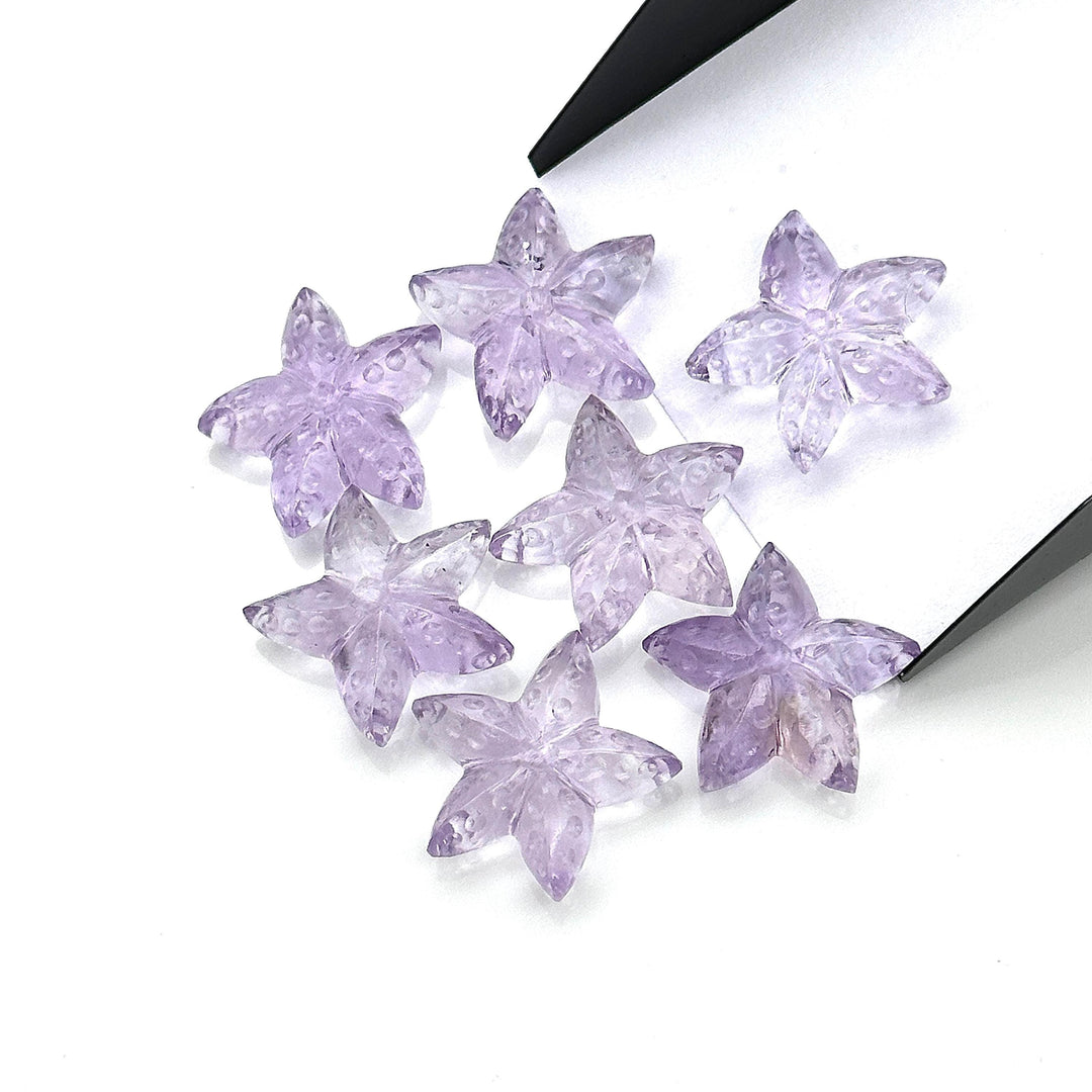 Natural Pink Amethyst Star Fish Shape Structure, AAA Amethyst Fish Shape Carved Gemstones, Star Fish Carvings, Rare Findings Beads, 20 MM
