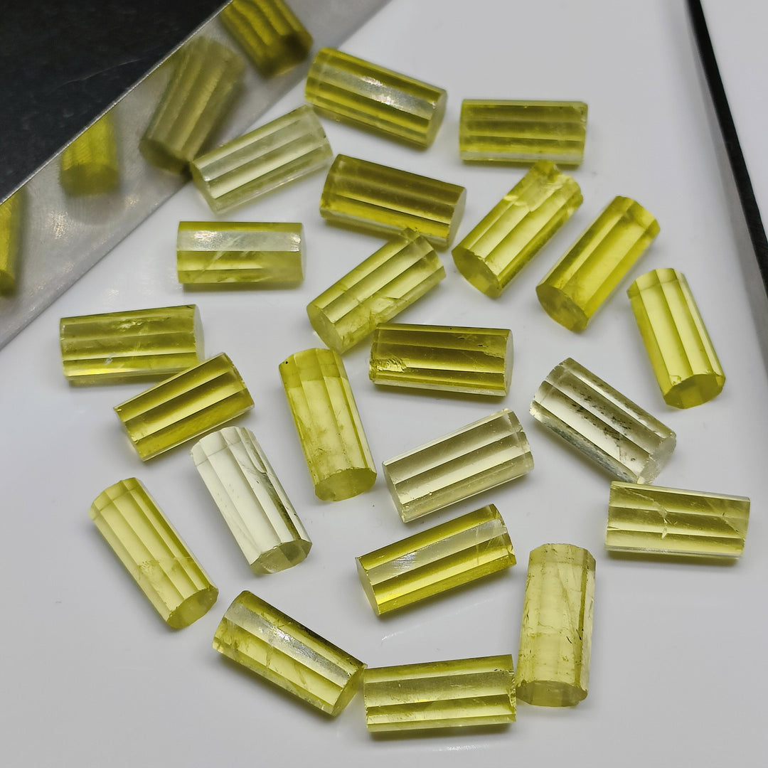 2,3,4,5 pcs AAA Quality 100% Natural Lemon Quartz Faceted Pipe Shape Loose Gemstone, Loose Gemstone, Gemstone For Jewlery 10X6 mm