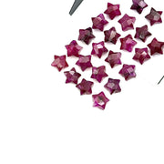 Ruby Corundum Star Shape Beads, AAA Red Ruby Carve Faceted Star Beads, Loose Star Charm Briolettes, Colored Ruby Dyed Red Beads, 8 MM Crafts