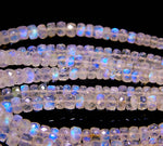 Load image into Gallery viewer, Faceted Rainbow Moonstone Rondelle Beads: 4-5 mm, 4 Inch Strand