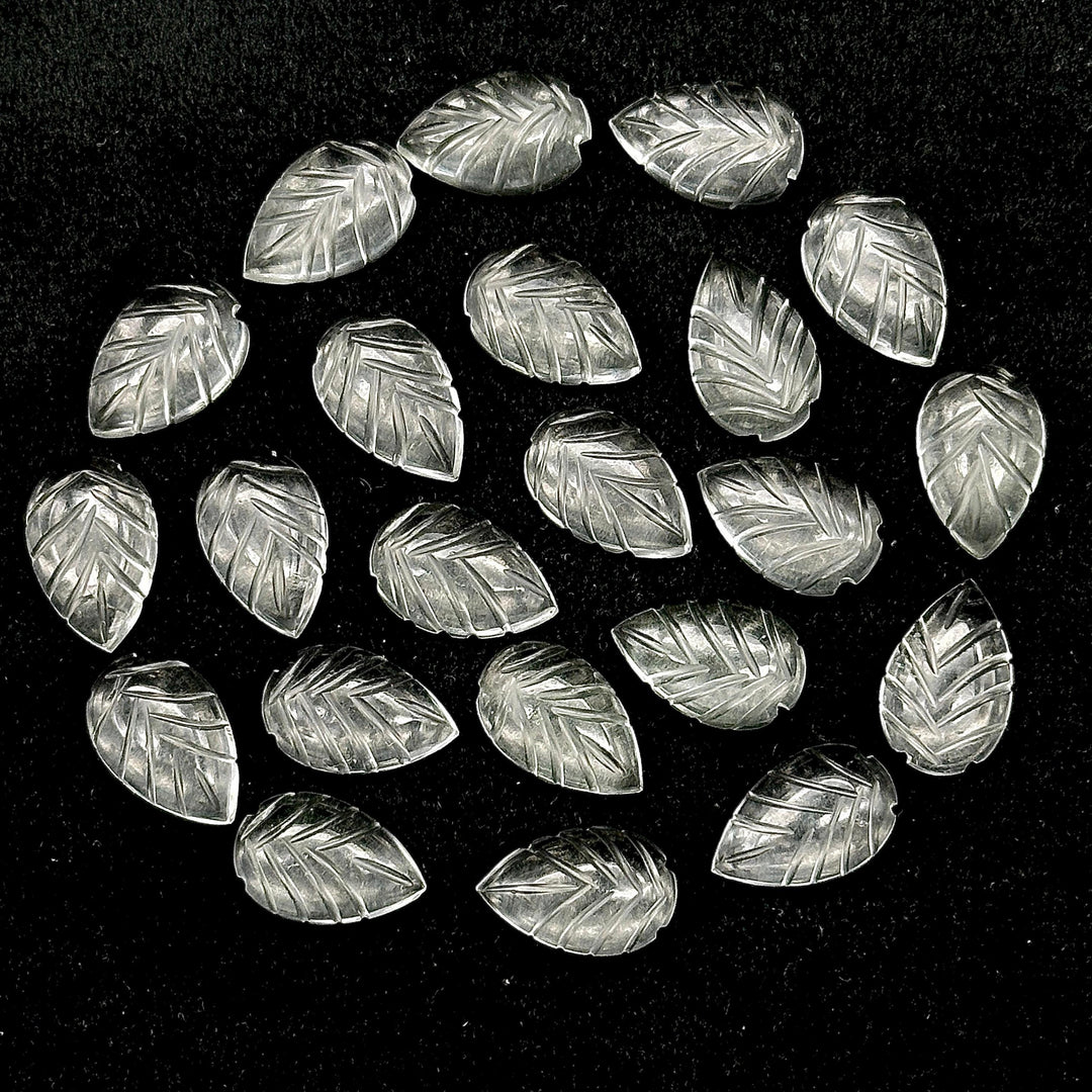Amazing Crystal Quartz Leaf Shape Briolettes, AAA Clear Crystal Hand Carved Leaf Shape Gemstone Beads, Leaf Beads, 14 MM Loose Leaf Charms