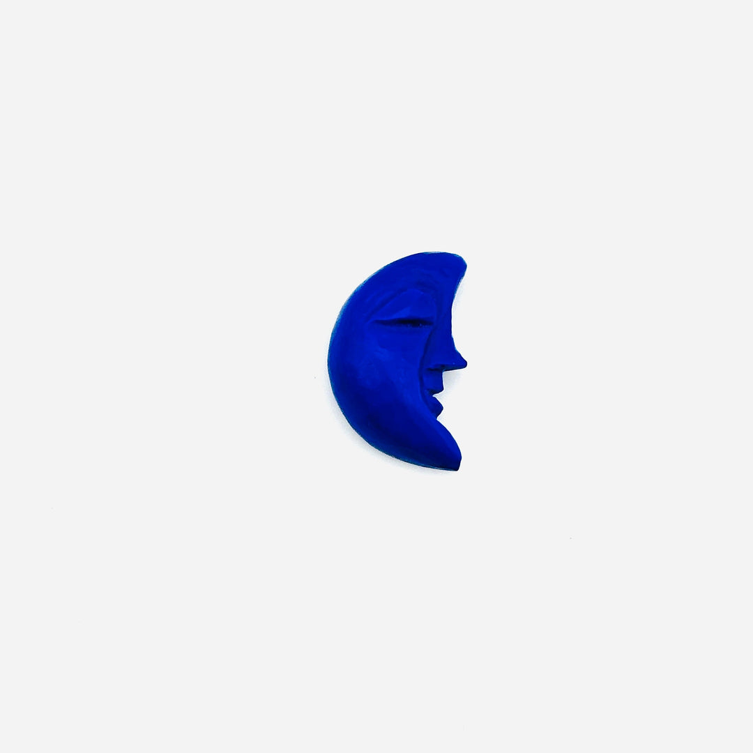 Hand Carved Lapis Lazuli Moon Face, Dark Blue Lapis Lazuli, 18X13 MM, Jewelry Making Carving Gemstone, Carved Face Crystal, Face Charm Beads