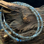 Load image into Gallery viewer, Natural Labradorite Fire Beads Necklace, Flashy Faceted Rondelle Beads Necklace, 3-4 MM Healing Gemstone Necklace, Bridesmaid Gifts