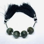 Load image into Gallery viewer, 1,2,3,4,5 pcs 100% Natural Labradorite Carved Melon Shape Beads Strand, Melon Shape Gemstone, Gemstone For Jewellery, 12 mm