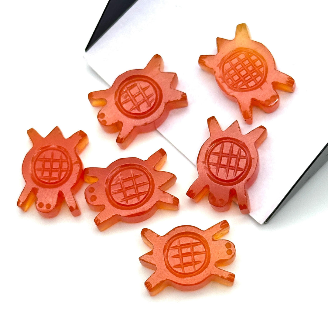 Natural Carnelian Handmade Turtle Carving, AAA Carnelian Turtle Shape Gemstone, 16 MM Loose Gemstones, Harmony in Stone, Healing Beads