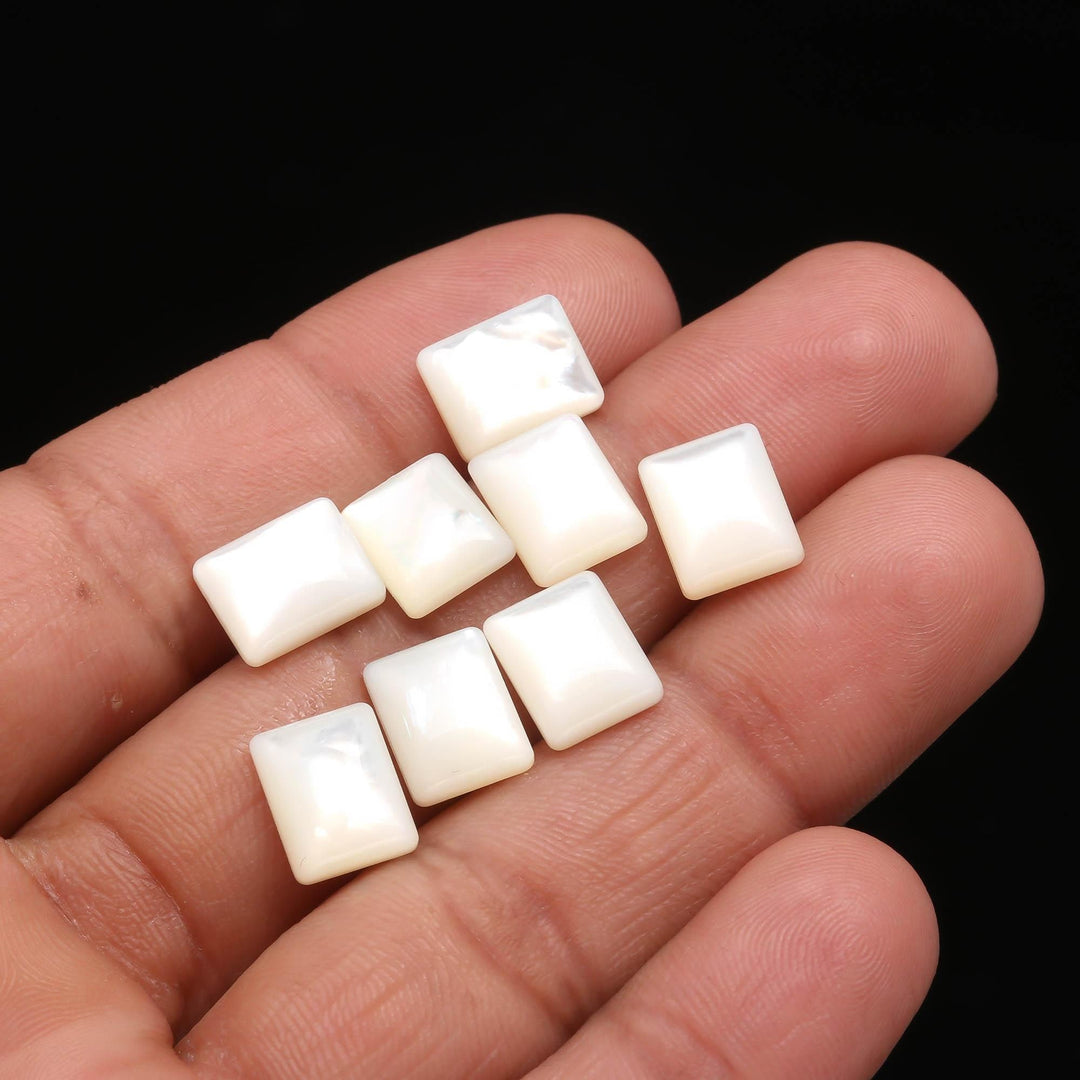 Mother Of Pearl Rectangle Shape Stones, Jewelry Making Mop Geometrical Shape, 8X10 MM Luster Pearls