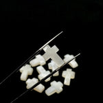 Load image into Gallery viewer, Natural White Moonstone Cross Shape Briolettes, AAA Moonstone Gemstone Beads, Holy Cross Charm for Jewelry, 15 MM Jesus Lord Spiritual Beads
