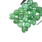 Load image into Gallery viewer, Faceted Green Strawberry Quartz Heart Briolettes: Hand Carved Gemstone Beads, 12mm