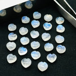 Load image into Gallery viewer, 2,3,4,5,6 pcs Natural Rainbow Moonstone Smooth Heart Shape Briolette's ~ 8 MM Loose Carving Gemstone For Jewelry Making ~ Hand Carved