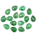 Load image into Gallery viewer, AAA+ Green Strawberry Pear Beads: Faceted Briolette Gemstone Pair (9x12 mm)