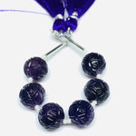 Load image into Gallery viewer, 1,2,3,4 pcs 100% Natural amethyst Carved Melon Shape Carving, Melon Shape Gemstone, Gemstone For Jewellery, 10 mm