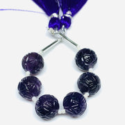 1,2,3,4 pcs 100% Natural amethyst Carved Melon Shape Carving, Melon Shape Gemstone, Gemstone For Jewellery, 10 mm