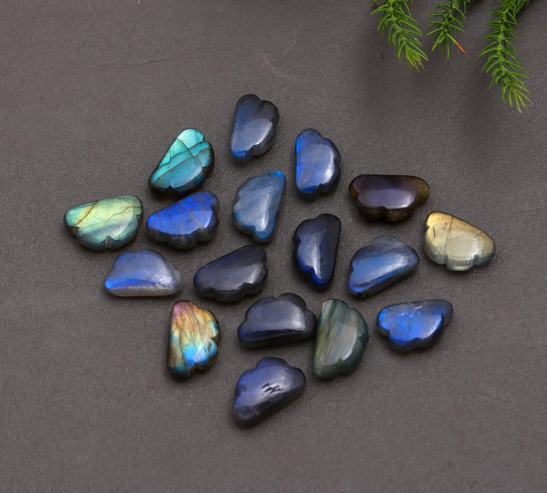 Natural Labradorite Smooth Cloud Briolette's, Flashy Labradorite Cloud Shape Beads, Hand Carved Cloud Charms, Craft Making Beads, 16X10 MM