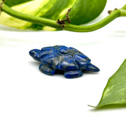 Healing Natural Lapis Lazuli Turtle Shape Gemstone Carving, 38 MM Approx Minimalist Turtle Carving Beads, Handmade Prosperity Loose Gemstone