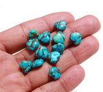 Load image into Gallery viewer, AAA Copper Turquoise Heart Shape Beads, Turquoise Smooth Heart Shape Briolette's, AAA Hand Carved Heart Charm, Mini Heart Craft Beads, 10 MM