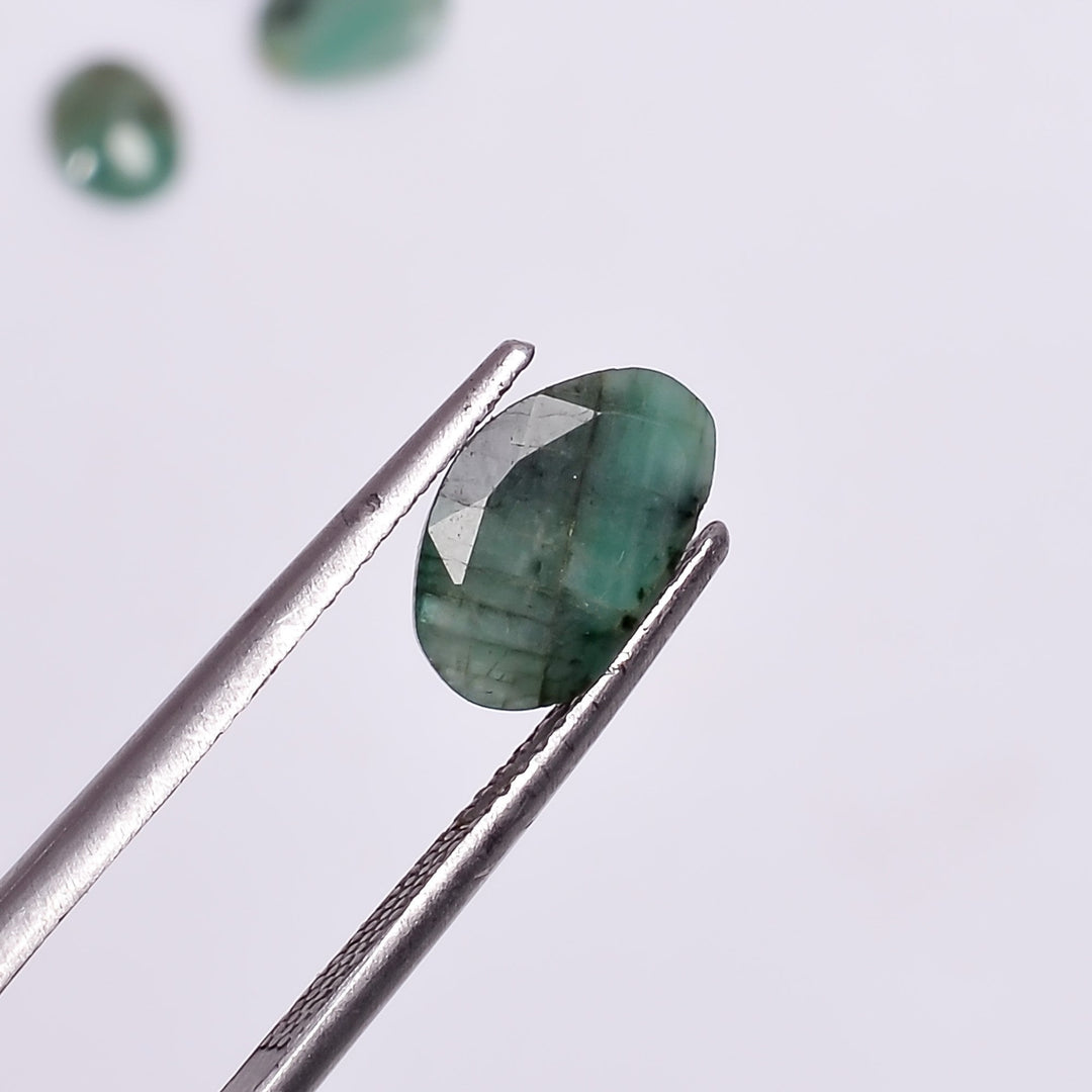 2 pcs A-one Quality Emerald freeform Rosecut, faceted rosecut, gemstone for jewelry, jewelry making rosecut 5X7 6X10 mm