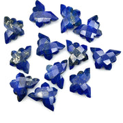 Natural Lapis Lazuli Butterfly Beads, Faceted Butterfly Gemstone, Lapis Healing Carving Beads 14x10 MM, Blue Butterfly Charm Beads