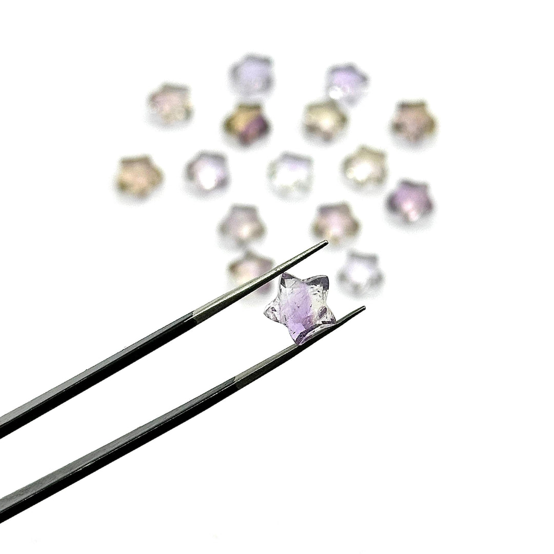 Natural Ametrine Faceted Stars Shape Beads, AAA Ametrine Star Shape Briolette's, 8 MM Star Loose Gemstone Beads For Jewelry Making