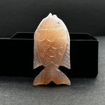 Load image into Gallery viewer, Rare Find Natural Peach Moonstone Handmade Carving Fish ~ Fish Shape Carving Gemstone Hand Carved Fish For Jewelry Only 1 Piece25X15mm