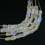 Load image into Gallery viewer, Flashy Rainbow Moonstone Tumble Shape Beads, Nuggets Shape Faceted Beads, 4" Strand, Blue Flashy Tumble Beads, Fancy Jewelry Making Beads