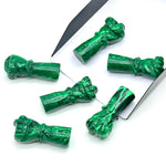 Load image into Gallery viewer, AAA Malachite Hand Shape Carving, Green Malachite Punch Shape Stone, 27 MM Loose Hand Fist Charm For Jewelry Making, Hamsa Charms Beads