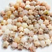 Natural Pink Opal Faceted Star Shape Briolettes, Hand Carved Star Shape Gemstone Beads, Pink Opal Loose Star Beads, AAA Opal Beads, 10 MM