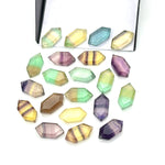 Load image into Gallery viewer, Rainbow Fluorite Hexagon Shape Gemstone Beads, New Fancy Shape Charms For Jewelry, 7X14 Geometrical Gemstone Beads, Wholesale Carving Beads